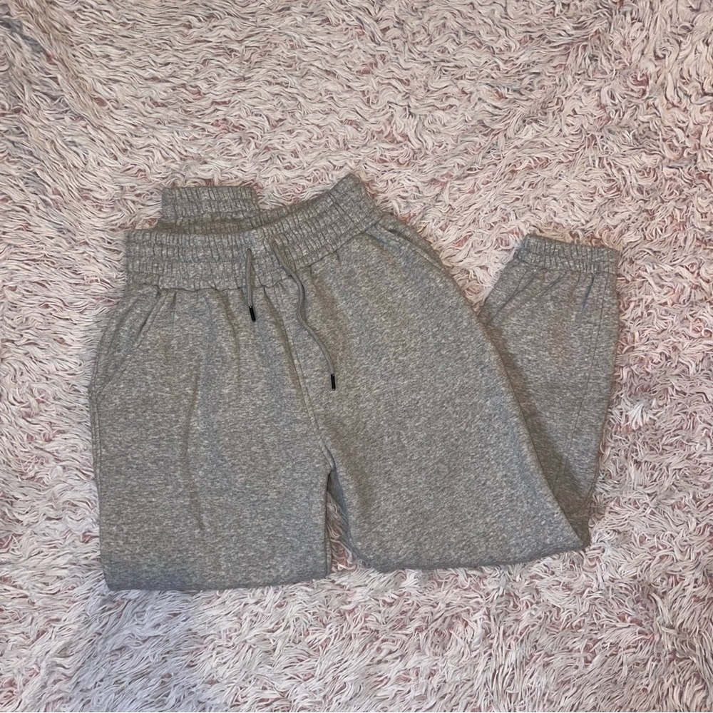 Gray Women’s High Waisted Thick Waistband Jogger Pants